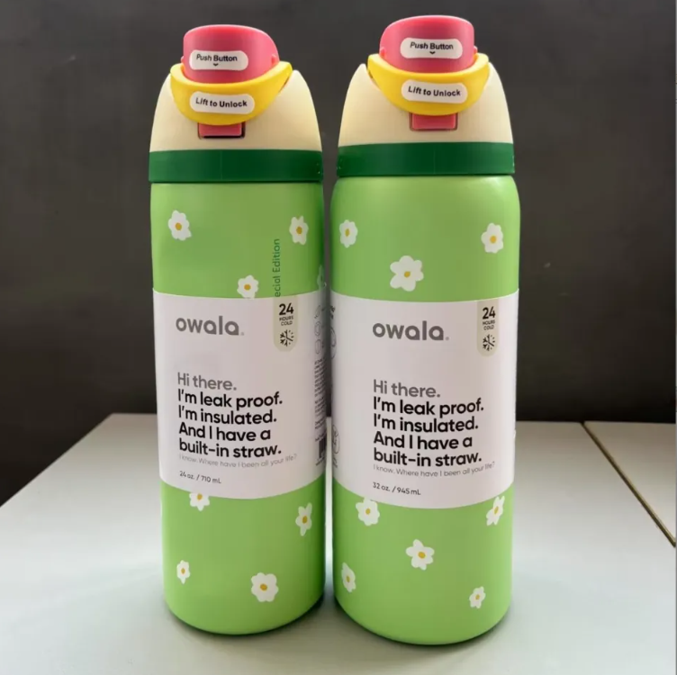 NEW Blue cherry 24OZ 32OZ Original Owala Insulated Stainless Steel Water Bottle with Straw, BPA-Free Sports Water BottlES