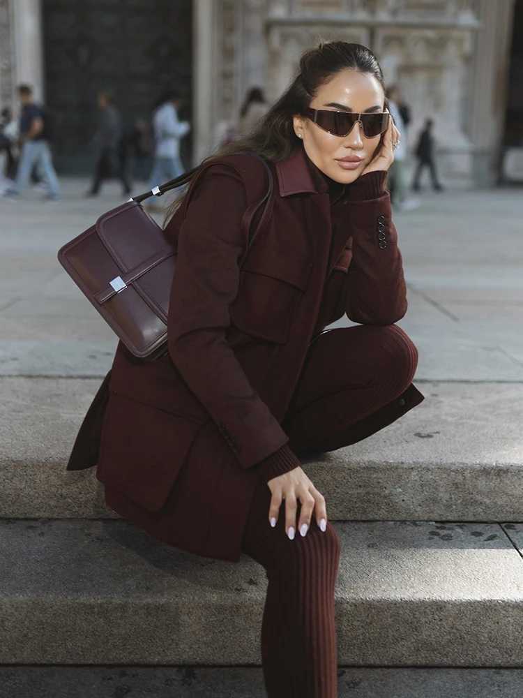 Casual Woolen Vests Womens Autumn Leisure Version V-ne Workwear Functional Vest No Button Pure Color Commute SleT251129