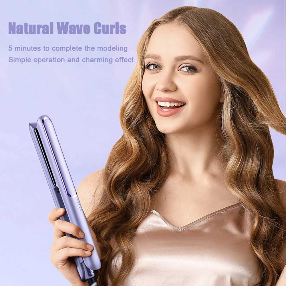 Professional Flat Iron Hair Straightener 2 in 1 Negative Ion Electric Curling Iron Dual Voltage Instant Heating Styling ToolsT251129