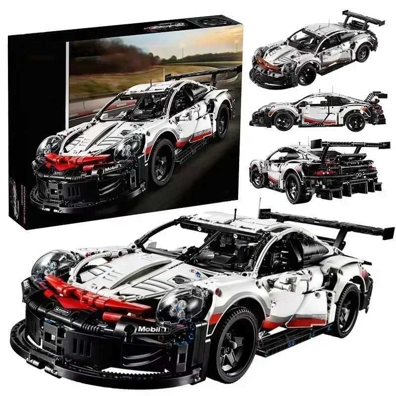 1580Pcs 110 Assembled Building Blocks Compatible 42096 Electric Sports Car Model Remote Control with Lights DIY Birthday Gifts J251129