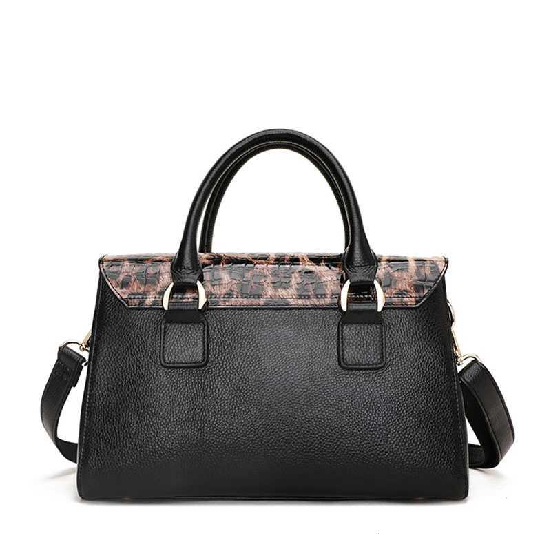 Aidrani New Womens Handbag Made of High Quality Cowhide Luxury Leopard Pattern Design Large Capacity Portable Briefcase K251128