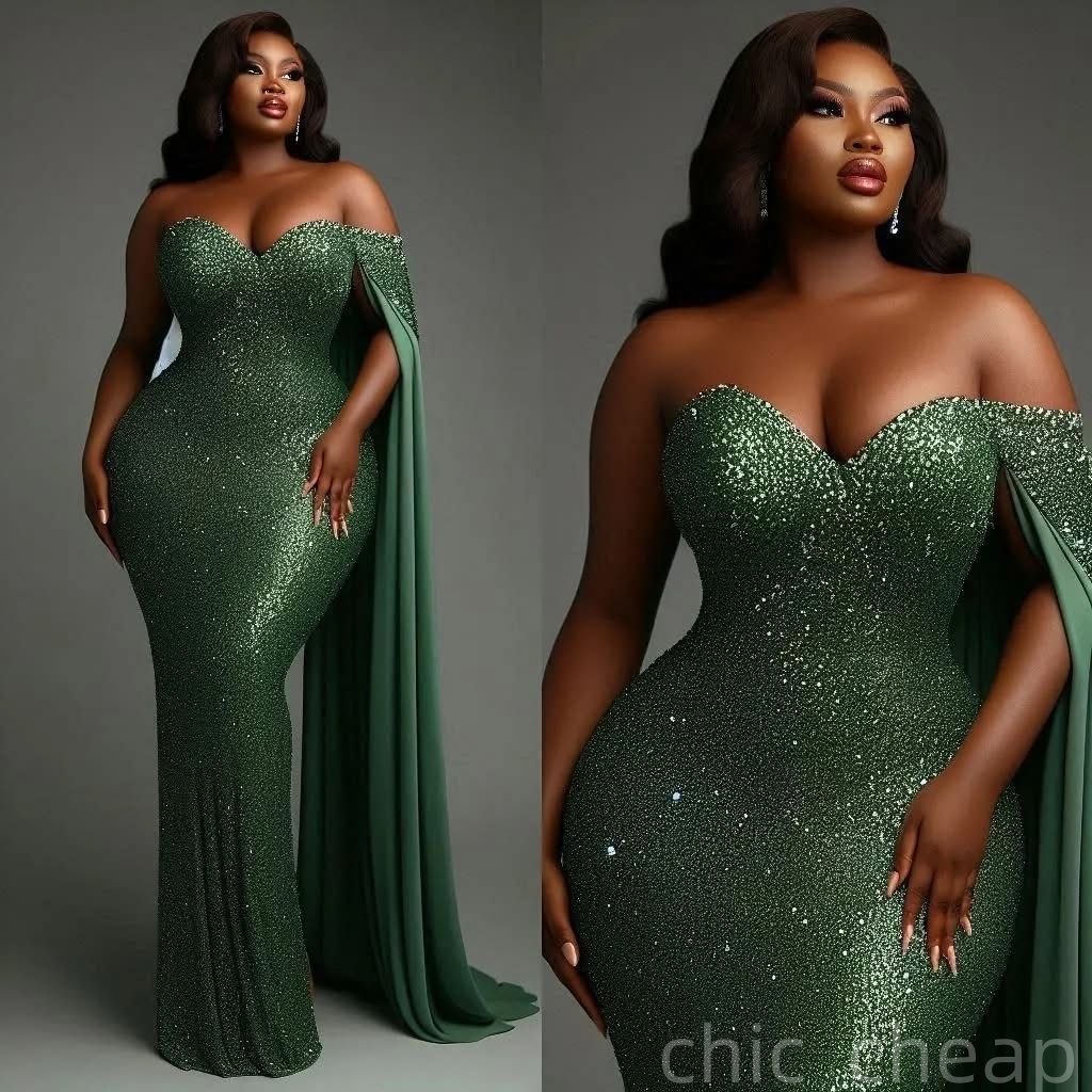 Mermaid Plus Size Prom Dresses 2025 Sequined Sweetheart Beaded Sparkly Evening Formal Party Second Birthday Engagement Gowns Dress For Special Occasio