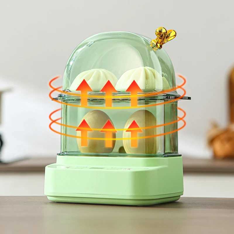 120W Electric Egg Boiler Smart Steamer Timing Egg Cooker Mini Breakfast Machine 2 Eggs Portable Steamer Automatic Power Off 220V C251129