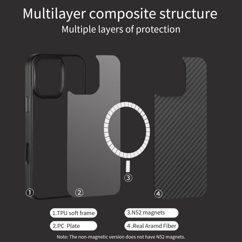 New Metal Frame Kevlar Phone Case for iPhone16/15/14/13/12 Pro max 15 Apple 14 13 1Pro