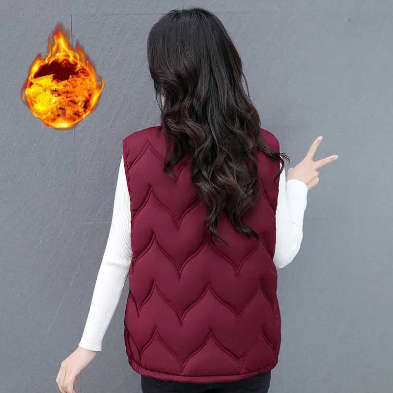 WomenS Autumn And Winter New Style Mom Outfit Fashion Versatile Sleeveless Coat Casual Loose Stand Up Collar Thick Warm VestT251129
