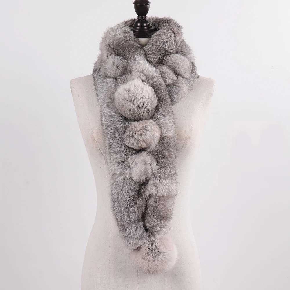 New Brand Lady 100 Natural Rabbit Fur Scarf Women Winter Thick Warm Real Fur Neckerchief Russia Female Outdoor Fur ScarvesJ251129