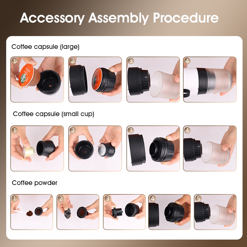 KF-JN-02 Plus Coffee Makers 3-in-1 portable coffee capsule for outdoor portable mini coffee machine espresso by sea shipping