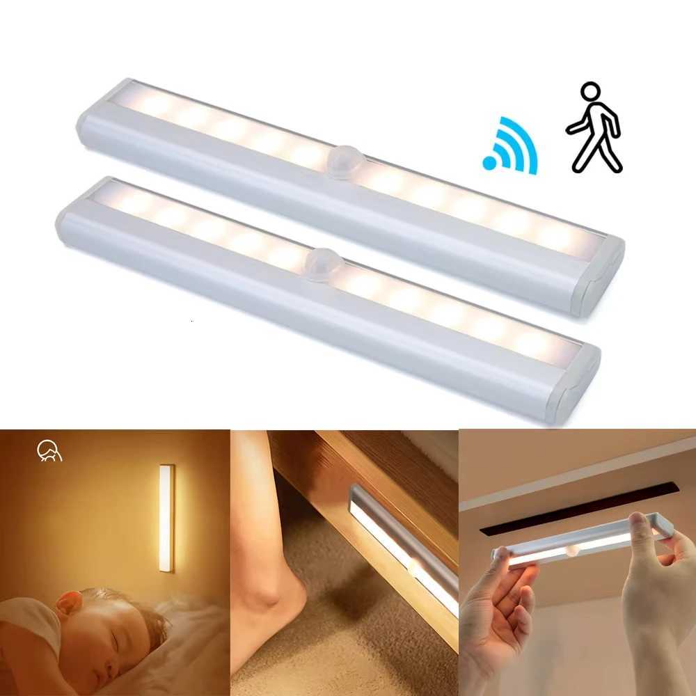 10 LEDs PIR Motion Sensor Wireless LED Night Lights LED Under Cabinet Light For Staircase Closet Aisle Decorative Night Lamp M251129
