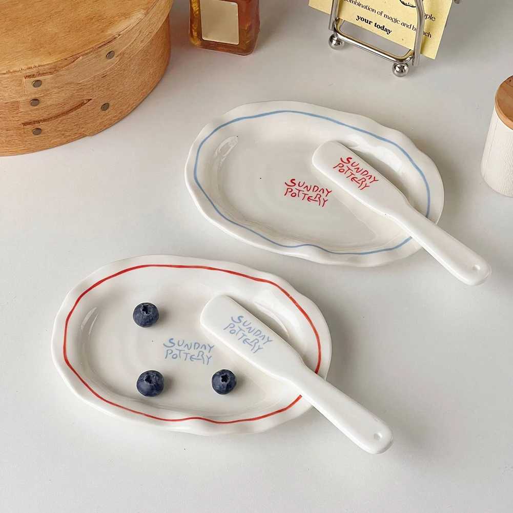 Luxury Simple Solid Color Tableware Ceramic Pasta Steak Plate Dinner Plate Creative Kitchen Irregar Shape Serving Tray Cooking Dishes Y251129