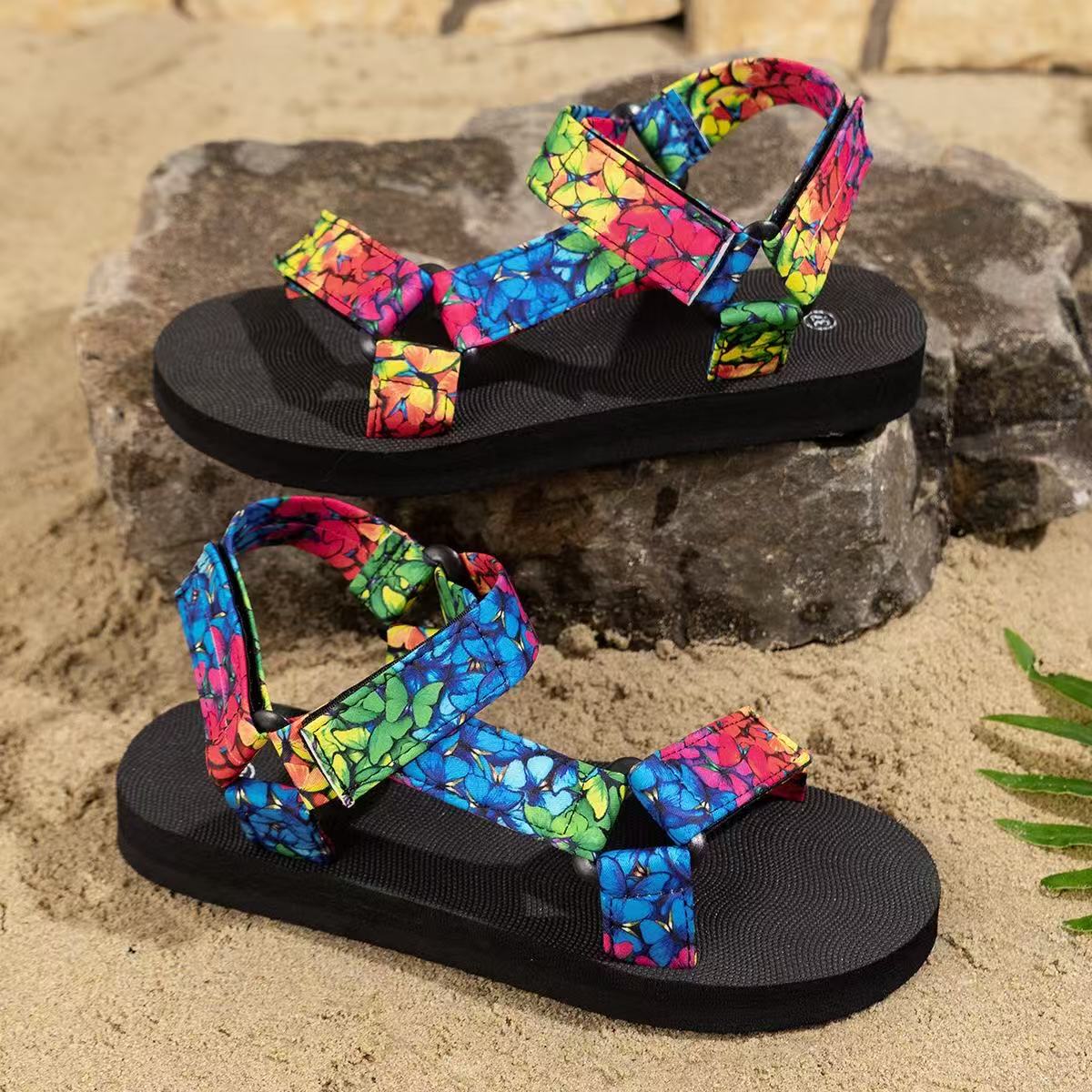 2025 Plus Designer Size Women's Summer Sandals With New Round Toe Thick Sole And Single Buckle Strap Suitable For Casual Wear