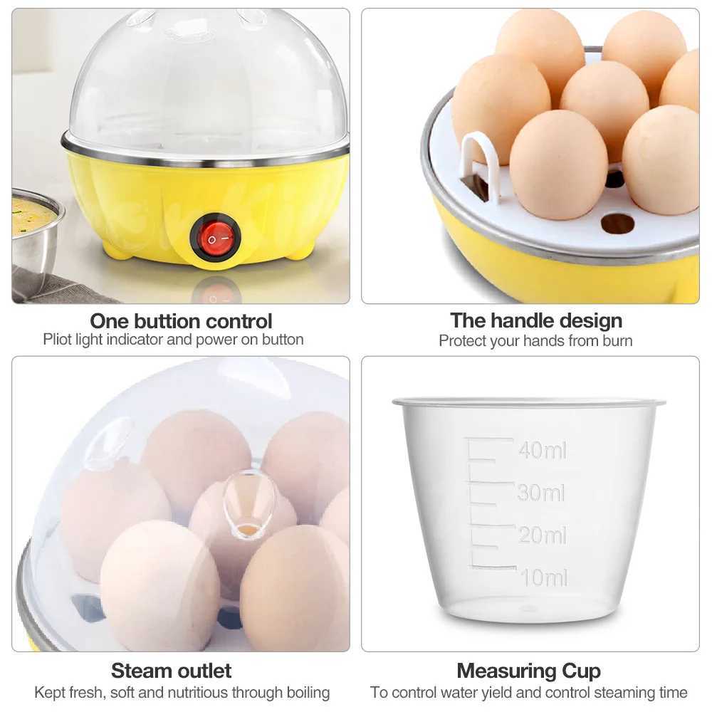 Egg Boiler Automatic Power-Off Electric Egg Cooker Multifunction Single Egg Steamer Kitchen Steamed Breakfast Cooking Appliances C251129