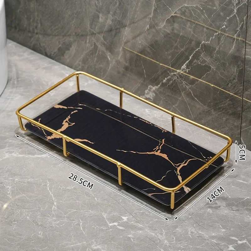 New Light Luxury Style Bathroom Toilet Washbasin Cosmetic Box Storage Rack Storage Rack Washbasin Desktop Tray Storage Items Y251129