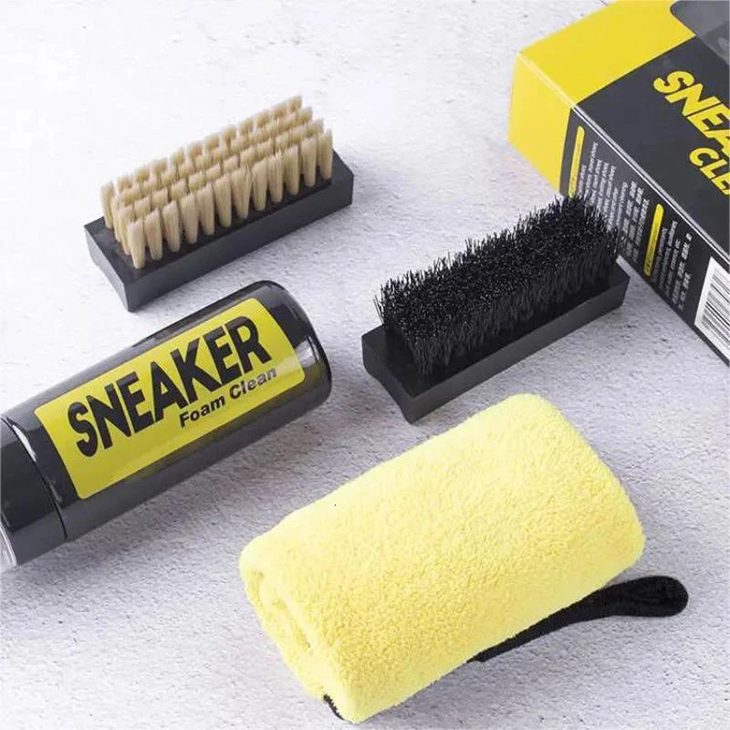 1 set Shoes Cleaner foam dry cleaning suit 150ML WaterFree Foam Sneakers Shoe Brush Cloth Work on White ShoeBoot 251129