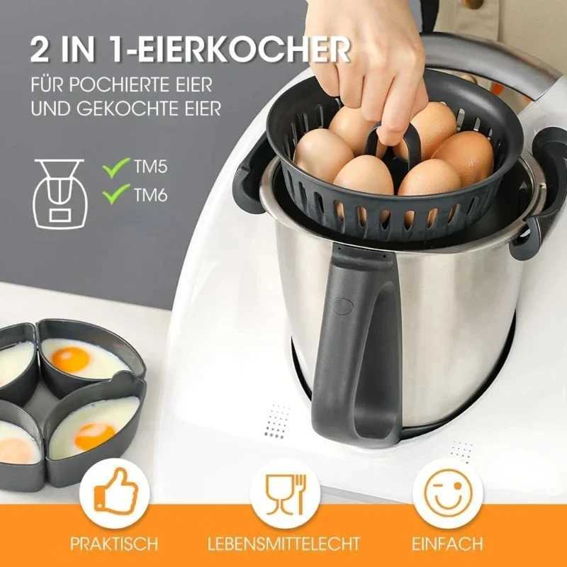 2-in-1 Egg Cooker Kitchen Tool Cooking Accessories Kitchen Small Tools Suitable for TM5 TM6 Machine Accessories Eggs Poachers C251129