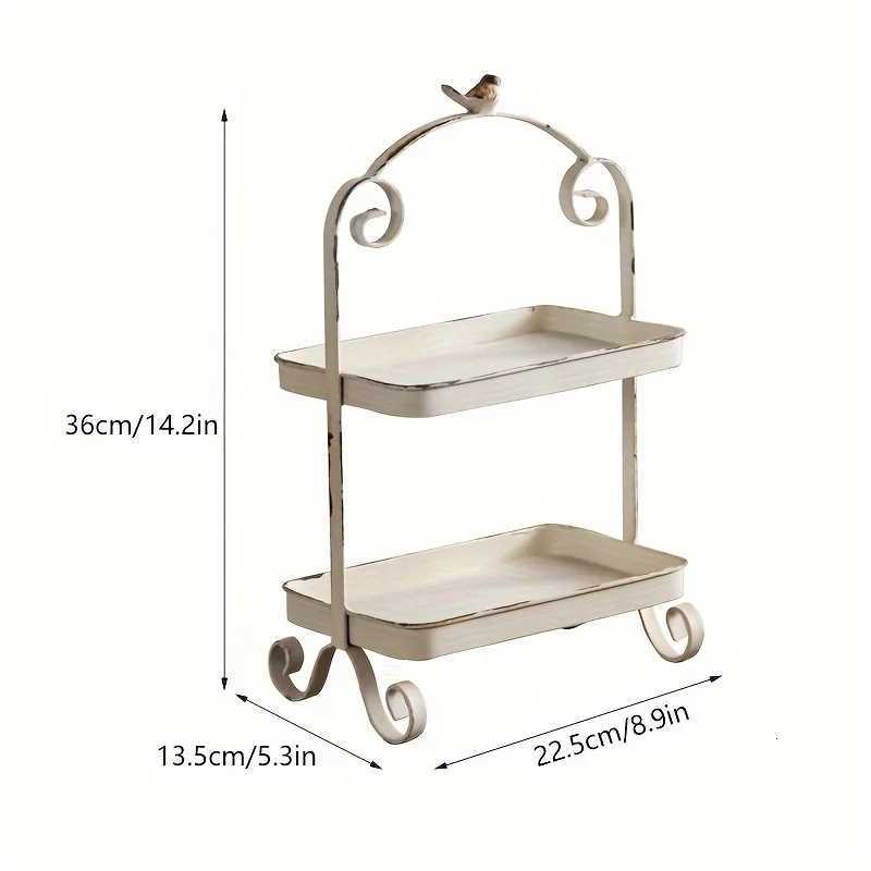 French Iron Tray Multi-Tier Lacquer Versatile Art Theme for All Holidays No Batteries Needed Y251129