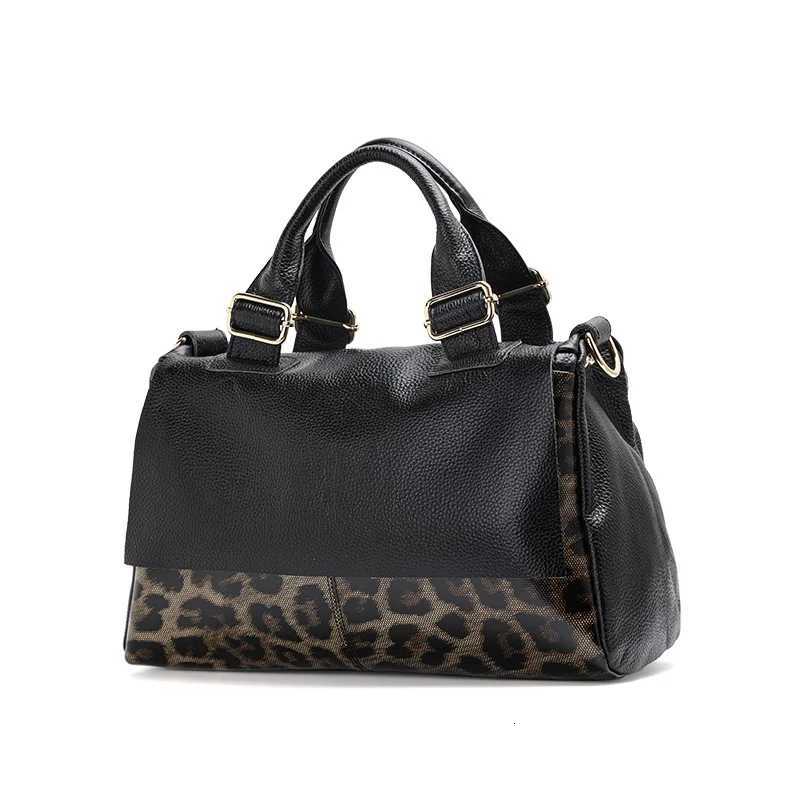 Aidrani Classic Leopard Pattern Genuine Leather Womens Bag Large Capacity Womens Handbag Cowhide Casual Shoulder Bag K251128