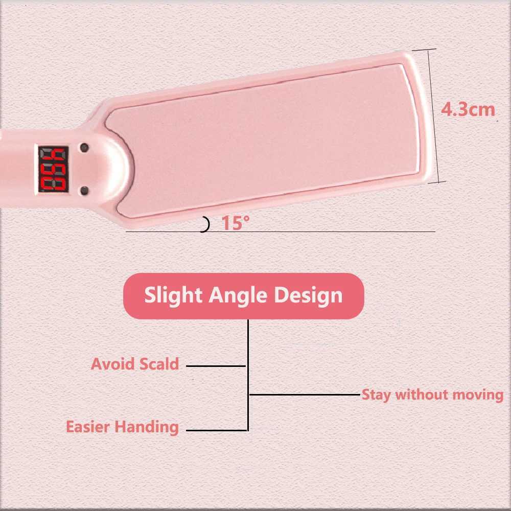 RUCHA Professional Hair Straightener Wide Plate Titanium Flat Iron Rapid Heating LCD Display PTC Treatment Hair Iron and BrushT251129
