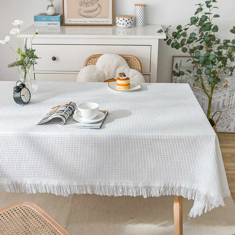 A855 tablecloth knitted fabric tablecloth lace coffee table cover cloth high-grade light luxury desk tablecloth rectangular