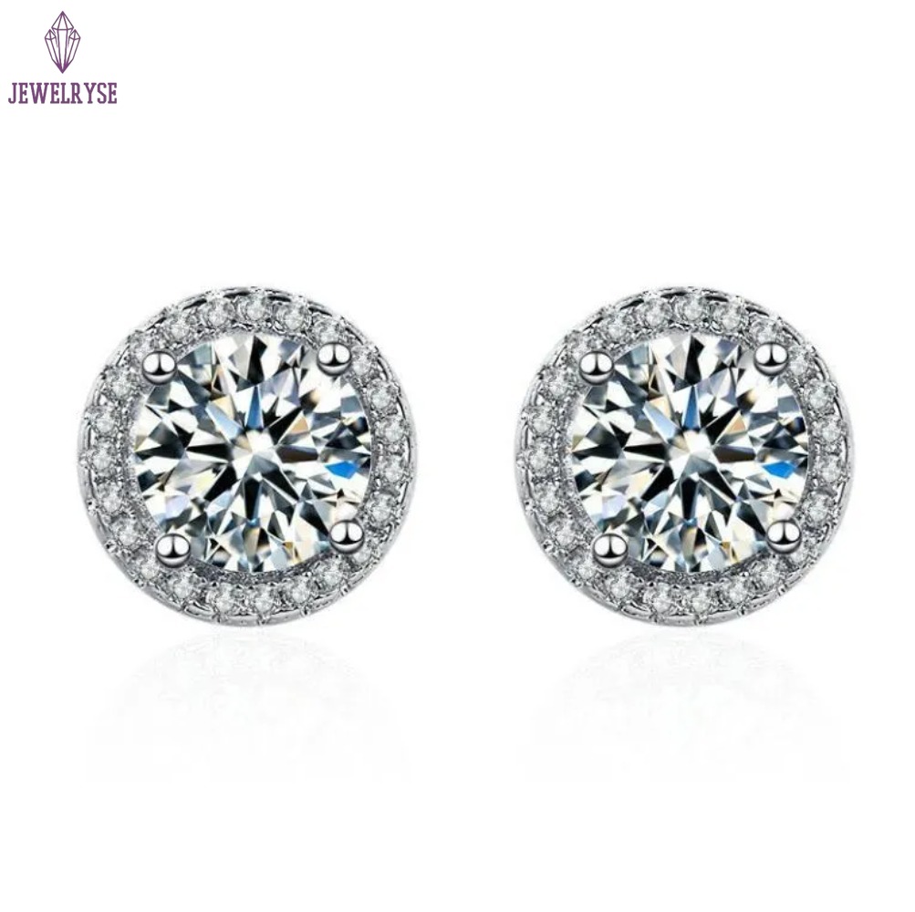 Ins Top Sell Wedding Jewelry Sets Ladies Jewellery 925 Sterling Silver Round Cut White Lab Moissanite Diamond Clavicel Necklace Stud Earring Women Rin