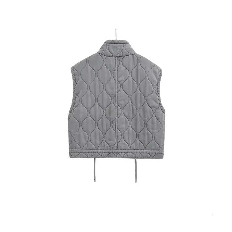 2025 Autumn Winter Fashion Washing Waistcoat Vintage Sleeveless Female Outerwear Chic Vest Tank Top Women Standing Collar LightT251129