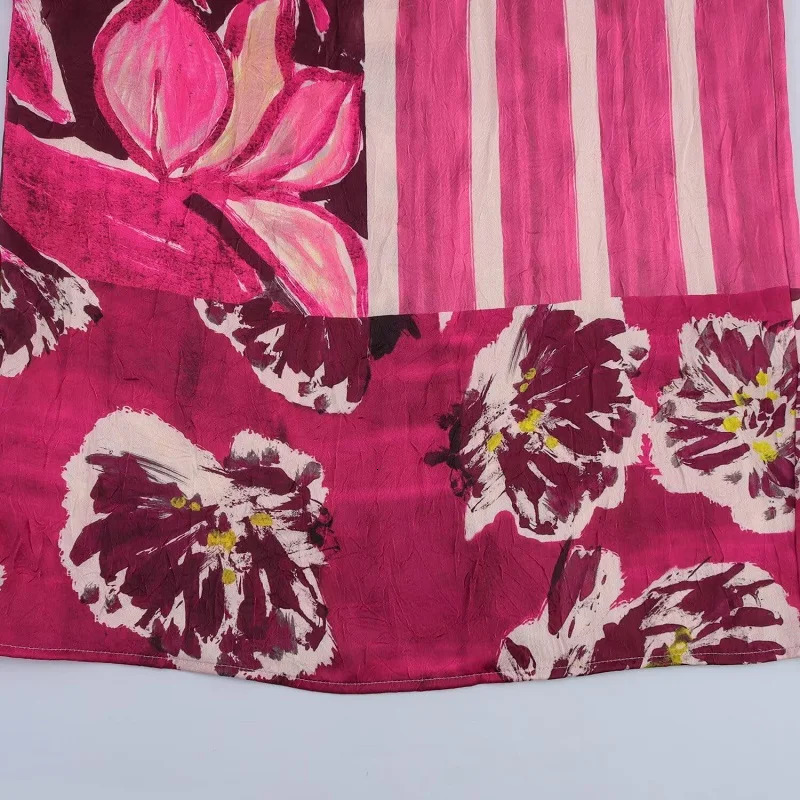 MUJER Print Satin Long Skirts for Women High Waist Midi Skirt Woman Summer Straight Womens Skirt Cylinder Vintage Woman Skirt 251126