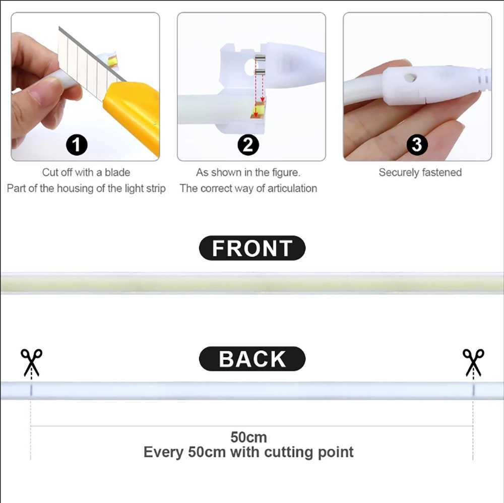 Super Bright 220V 110V COB LED Strip Light 288LEDs/m Flexible Kitchen Lamp RA90 Waterproof LED Tape With EU US Power Plug 1M-35M M251129