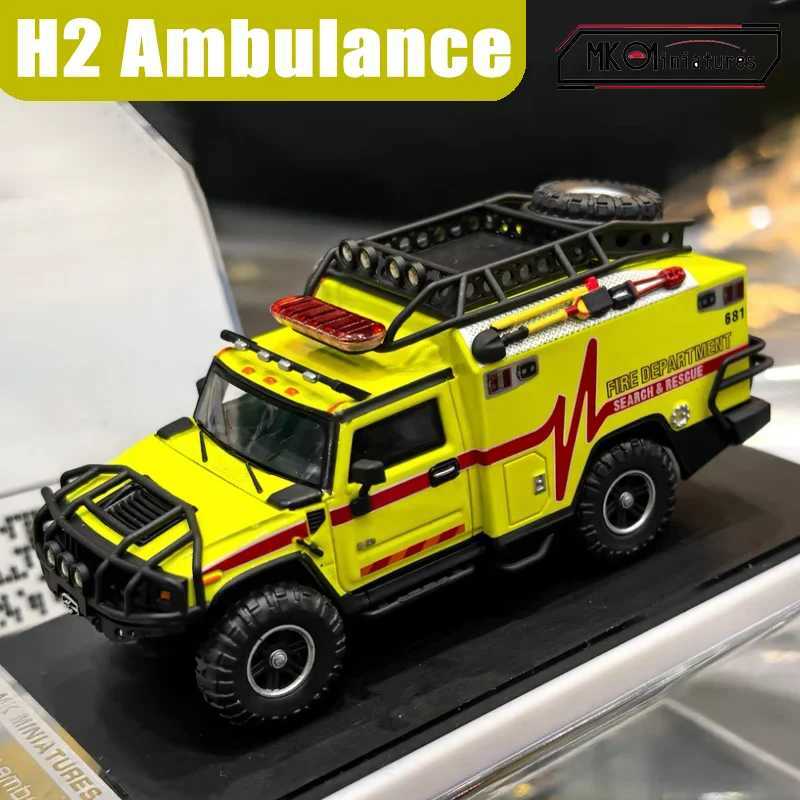 MK 1/64 Hummer H2 Ambulance FIRE DEPARTMENT SEARCH RESCUE APAxpo Alloy Motor Toy Die-casting Metal Model Collection Boy Gifts J251129
