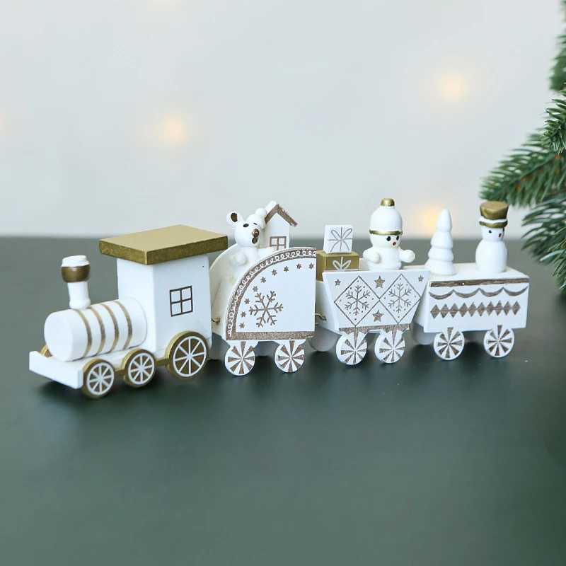 Christmas Train for Christmas Tree Decoration Wooden Train Ornament Xmas Party Christmas Decorative Train New Year Decor navidad J251129