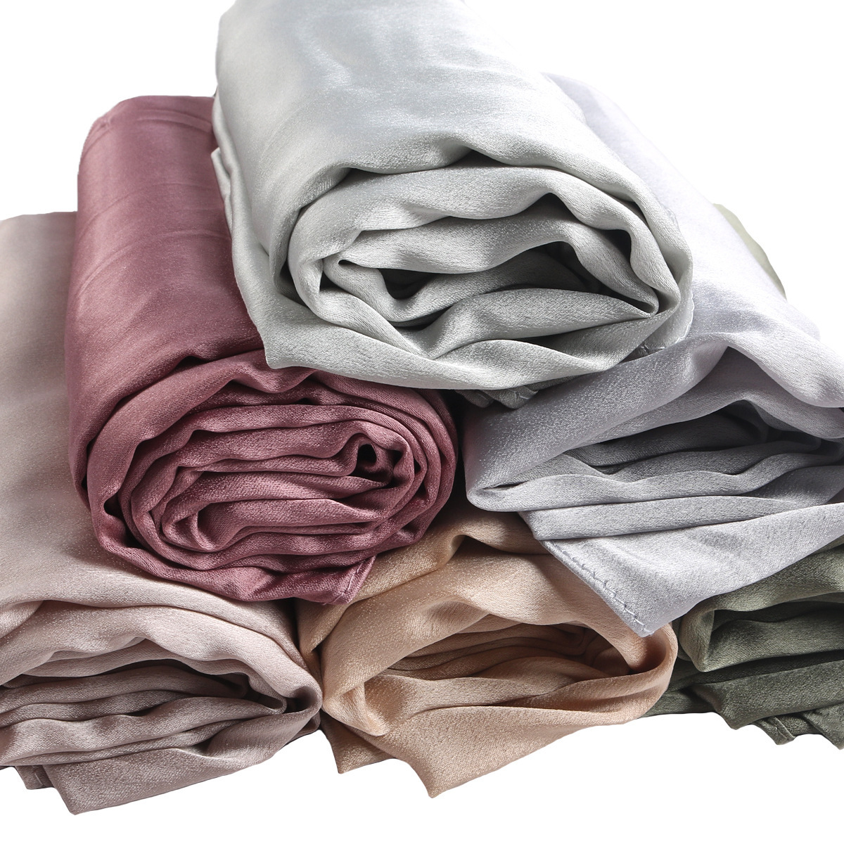 K568 New imitation silk crepe satin scarf feels soft Imitation satin scarf bullet solid color headscarf long scarf