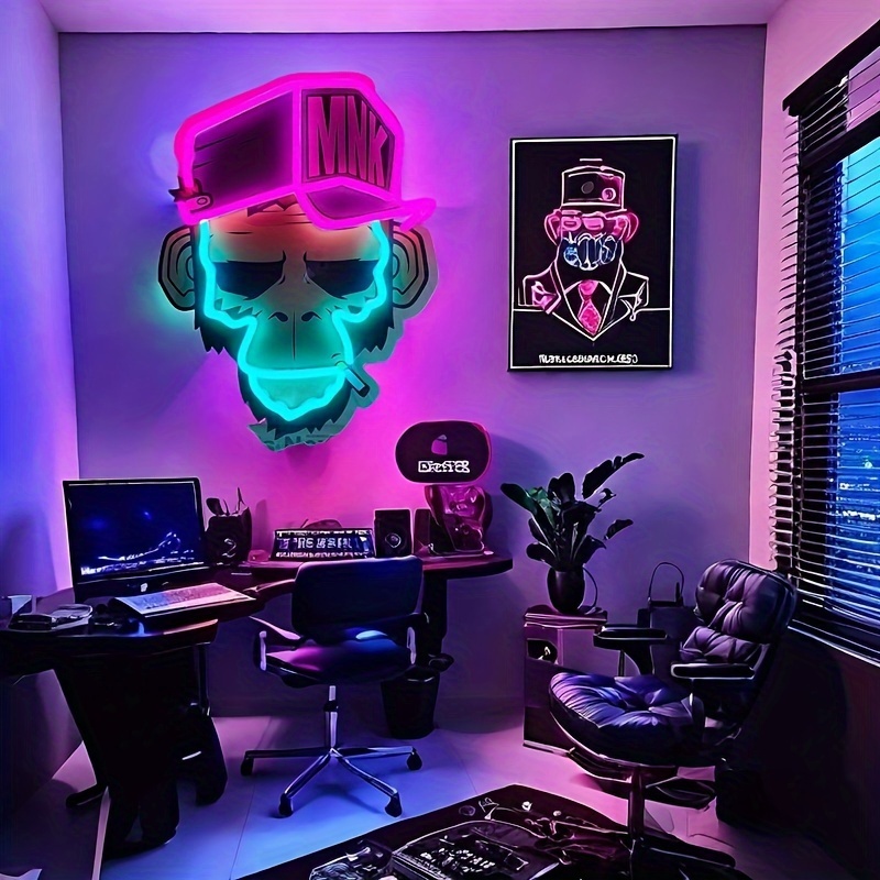 Bear. This super cool LED wall decoration light features an animated little bear. With adjustable brightness, this LED light is suitable for decoratin