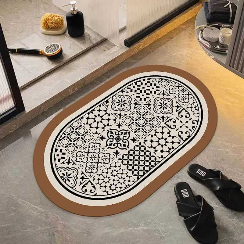Bathro floor mat bathro door foot mat diat d absorbent non-slip mat toilet door mat quick-drying carpet mat H251129