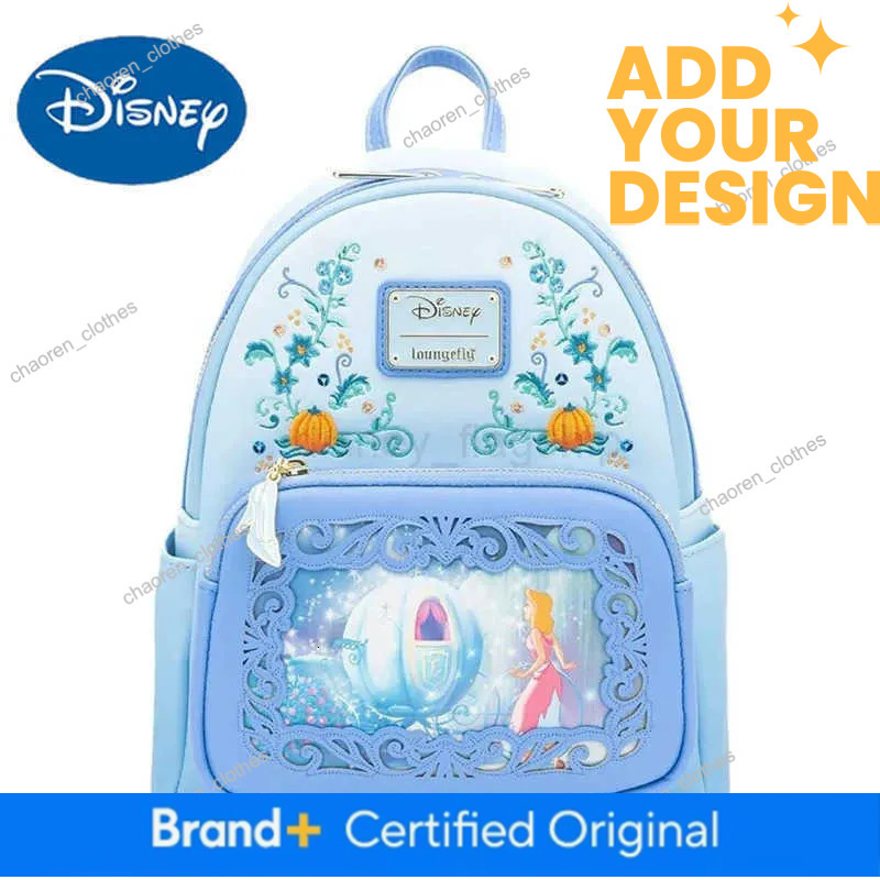 Disney custom Loungefly Aschenputtel Cinderella Princess Dreams Series Pu Material Casual Backpack Surprise Birthday Gifts For GirlsXJ250506