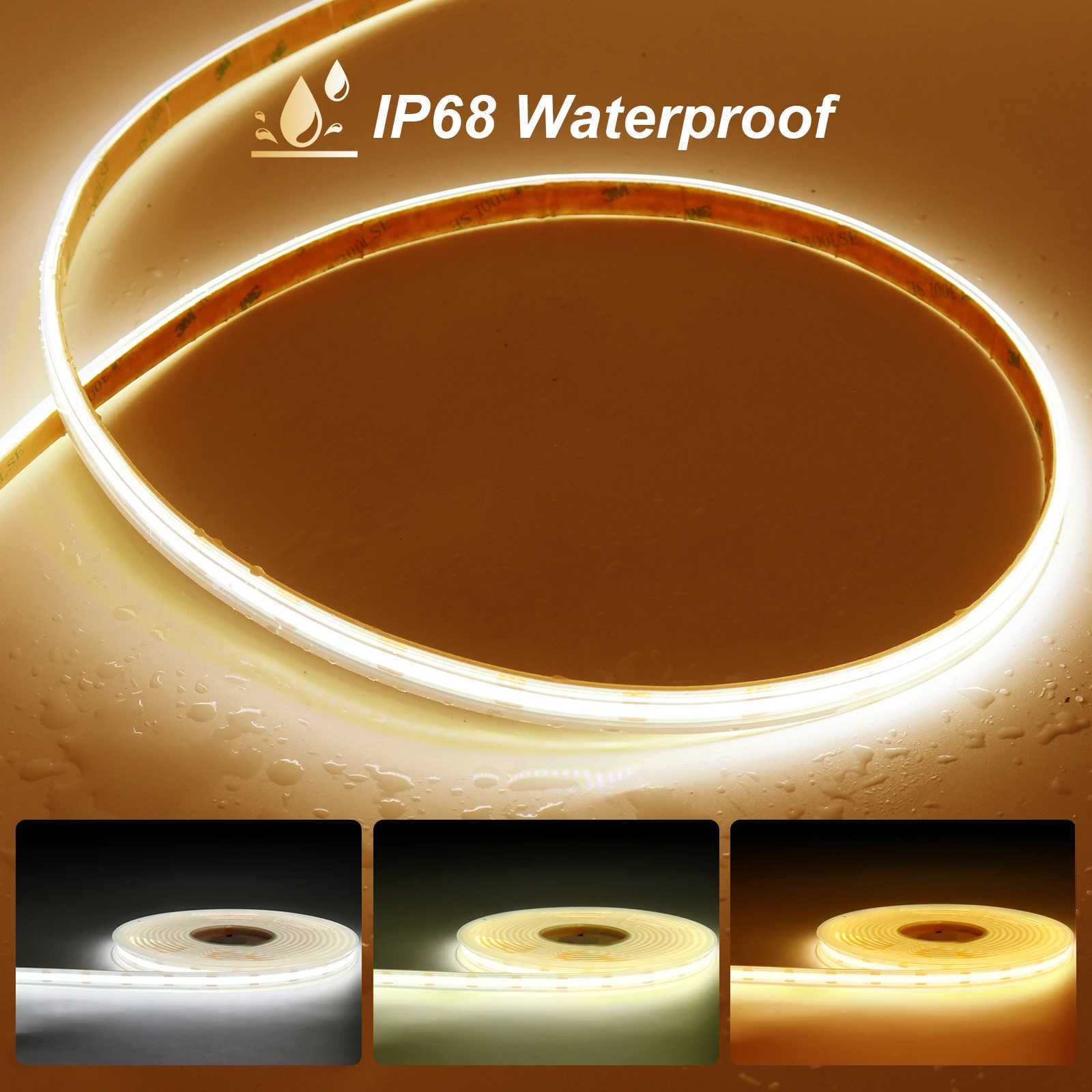 IP68 Waterproof COB Strip Light 5MM 8MM Outdoor LED Strip Flexible Ribbon LED Tape 3000K 4000K 6000K 12/24V Garden LED Strip M251129