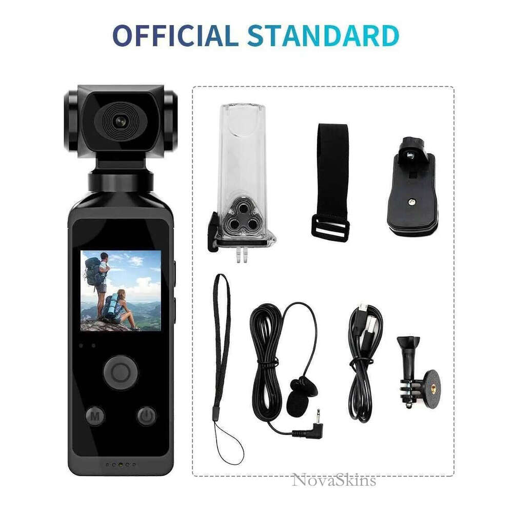 4K HD Pocket Action 270 Rotating Wifi Mini Sports Camera with Waterproof Case Suitable for Travel Bicycle Driver Recorder Y241211