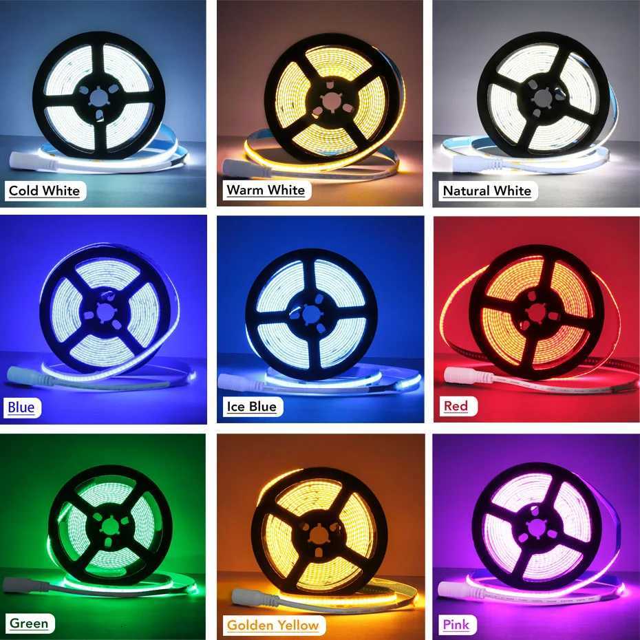 DC12V Ultra-Thin 8mm COB LED Strip 320LEDs/m 05m-5m Dimmable with 3-Key Control for Under Cabinet Showcase Lighting Install M251129