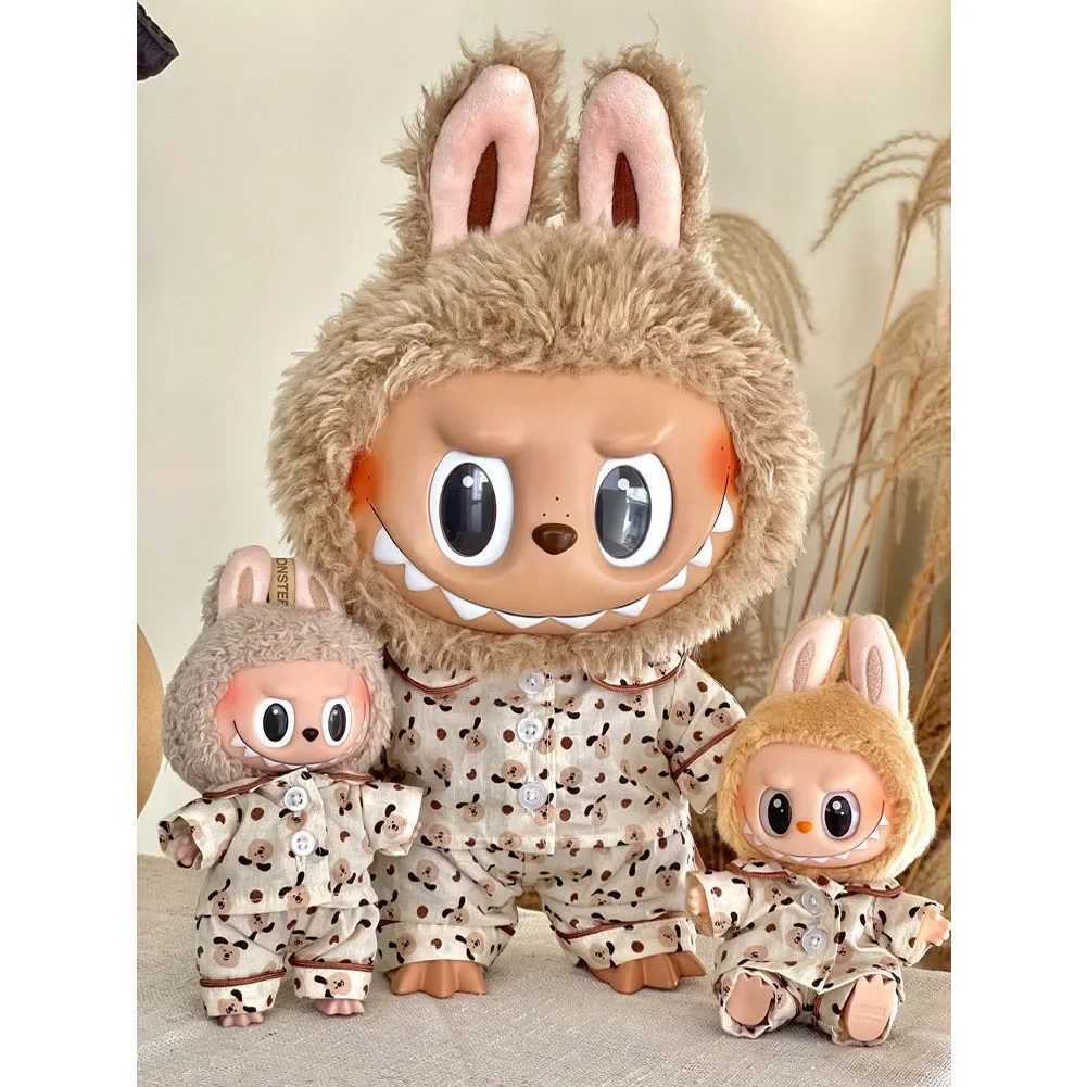 Labubu Fashion Accessories Spring and Autumn Pajama Set 17/38cm Labubu Doll Clothing Labubu Ropa X250429