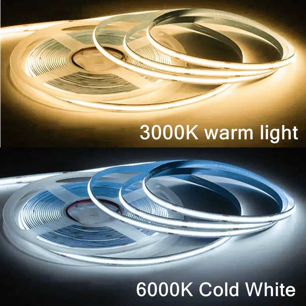 5V LED COB Light Strip Touch Dimmer Flexible Diode Tape 5V USB Linear Indoor Lighting Lamp Room DIY TV Mirror Backlight Decor M251129