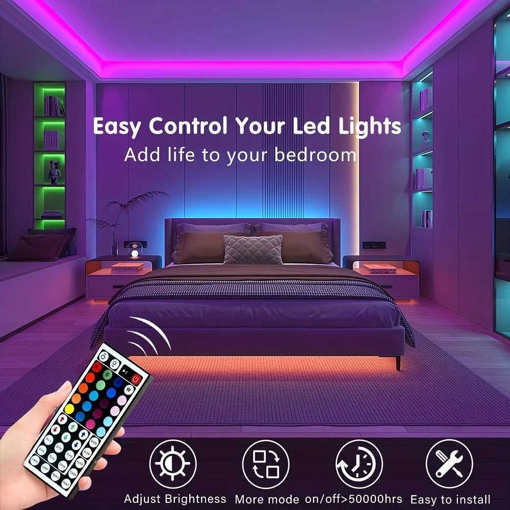 USB 1-30M LED Light Strip RGB 5050 Bluetooth APP Control Luces Led Color Change Lighting Music Sync for Party PC Living Room M251129
