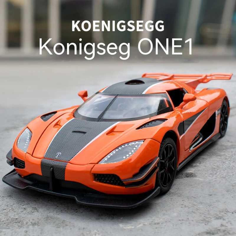 1 24 K Niger One Collectible Ornament with Sound Light and Feedback Function Alloy sports car toy gift for boys J251129