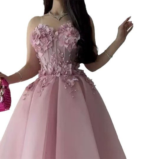 2025 New Elegant and Graceful Performance Puffy Tulle Evening Host Colorful Tulle Ball Gown 240822