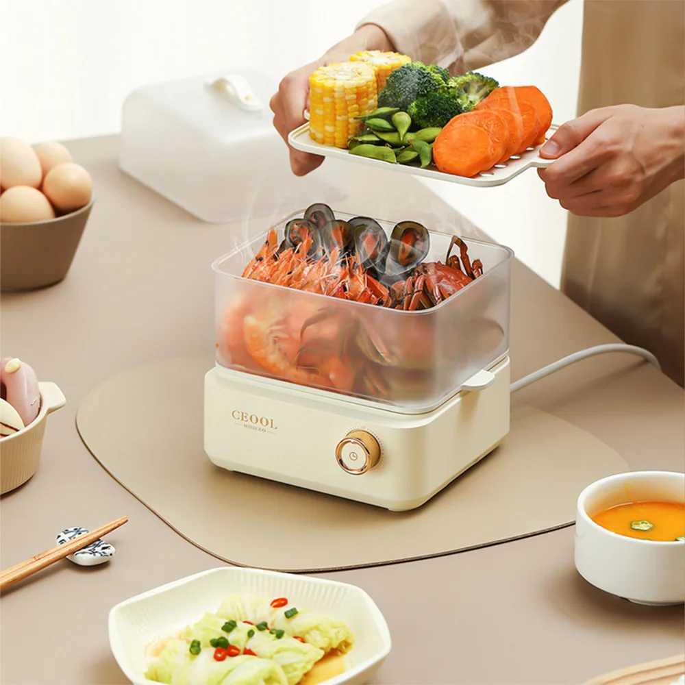 Automatic Steamer Breakfast Machine Egg Custard Steaming Cooker Food Warmer Double layer Electric Egg Cooker Timed Egg Boiler C251129