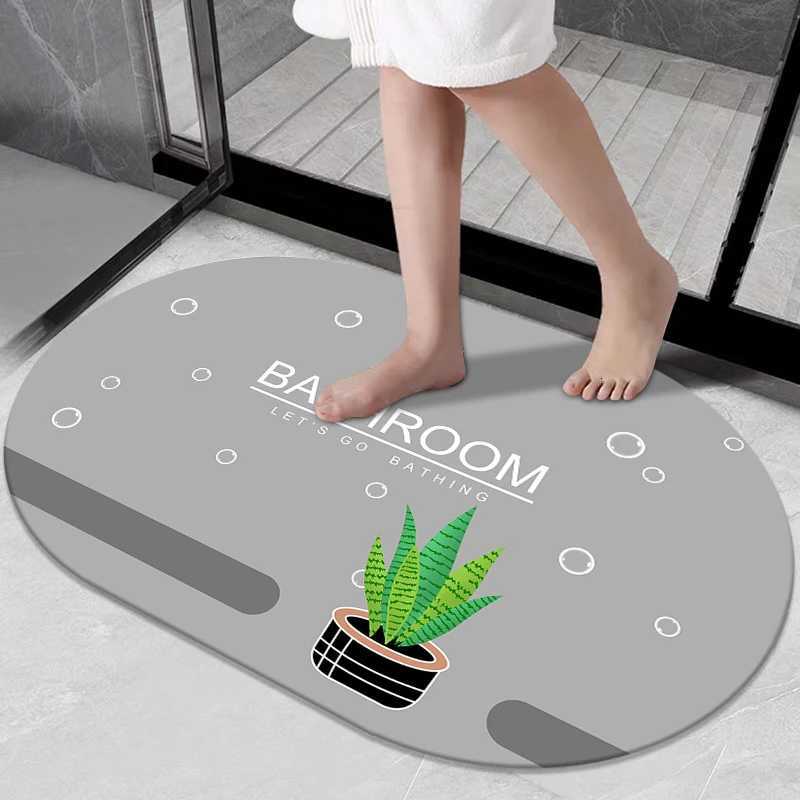 Japanese cartoon bathro absorbent floor mat fun toilet door diat d non-slip foot pad household toilet carpet H251129