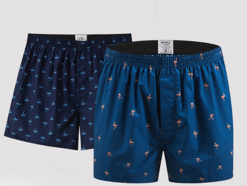 Men's Shorts 2025 New Men's Home Pants with Woven Printed Fashionable Arrow Pants Loose Breathable Large Four Corner Underwear Cross border