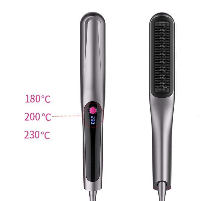 Mens Multifunctional Hair Straightening Brush Beard Styler Ceramic Hot Comb Brush for Beard Grooming And Hair Styling ToolT251129