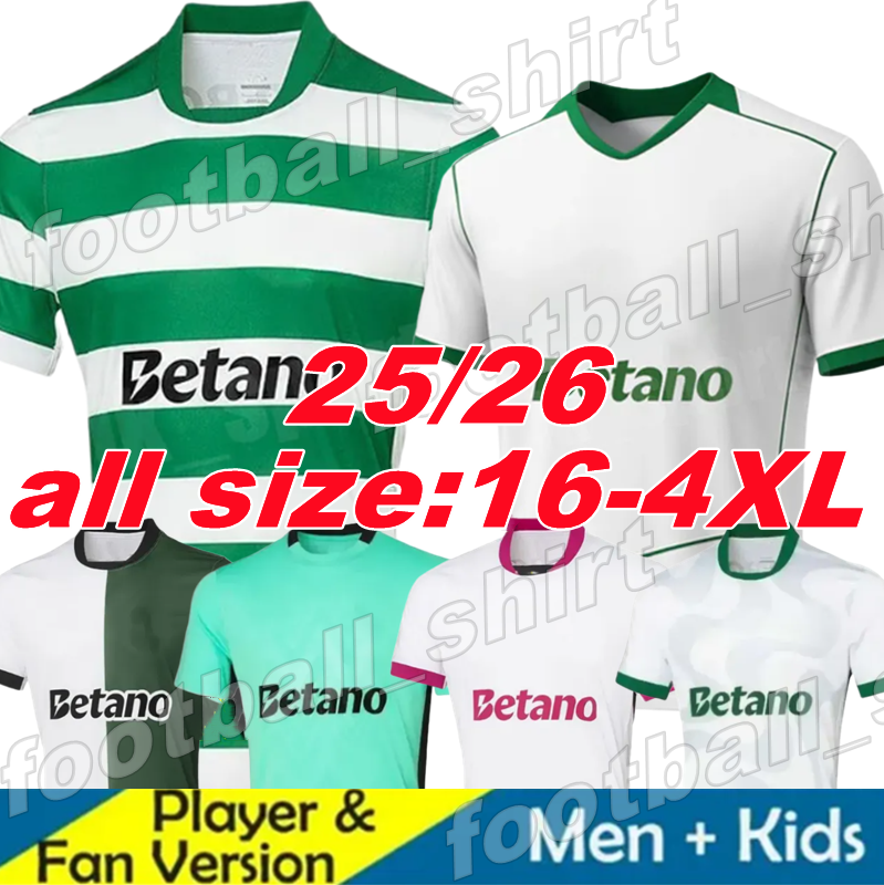 25 26 Lisbons Sporting CP Ronaldo soccer jerseys 2025 2026 Lisboa CR7 GYOKERES TRINCAO HARDER INACIO PEDRO G. QUENDA FRESNEDA BRAGANCA football shirts Men Kids Kit set