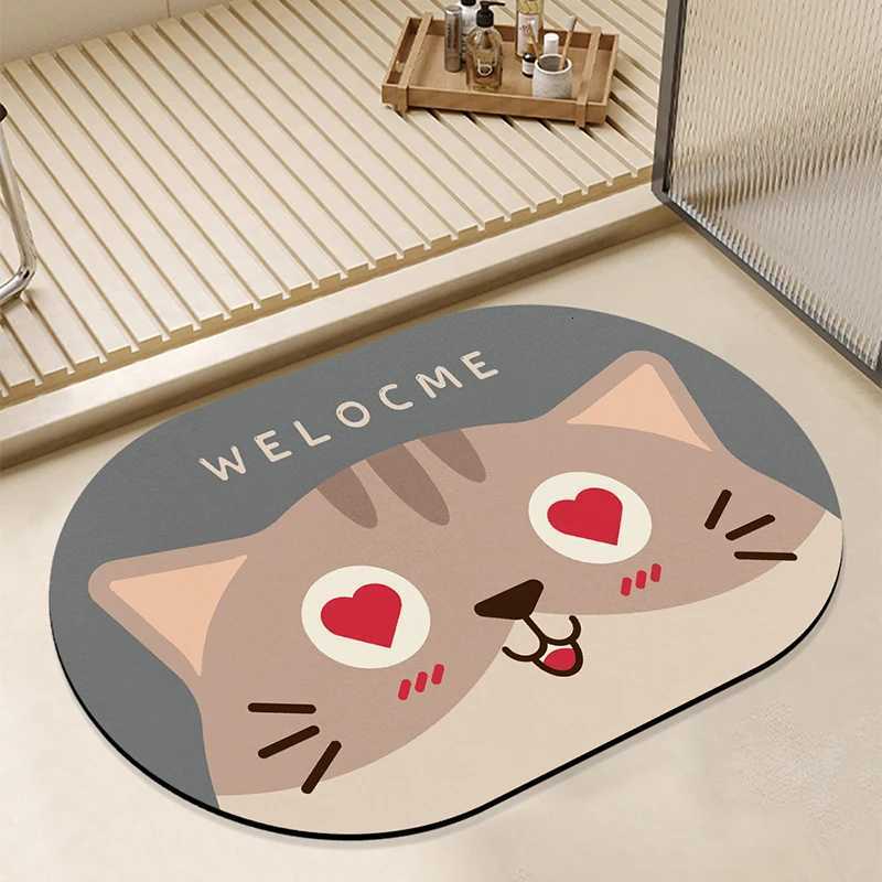 Cartoon cute diat d floor mat bathro and toilet door absorbent non slip quick-drying foot mat entrance door mat H251129