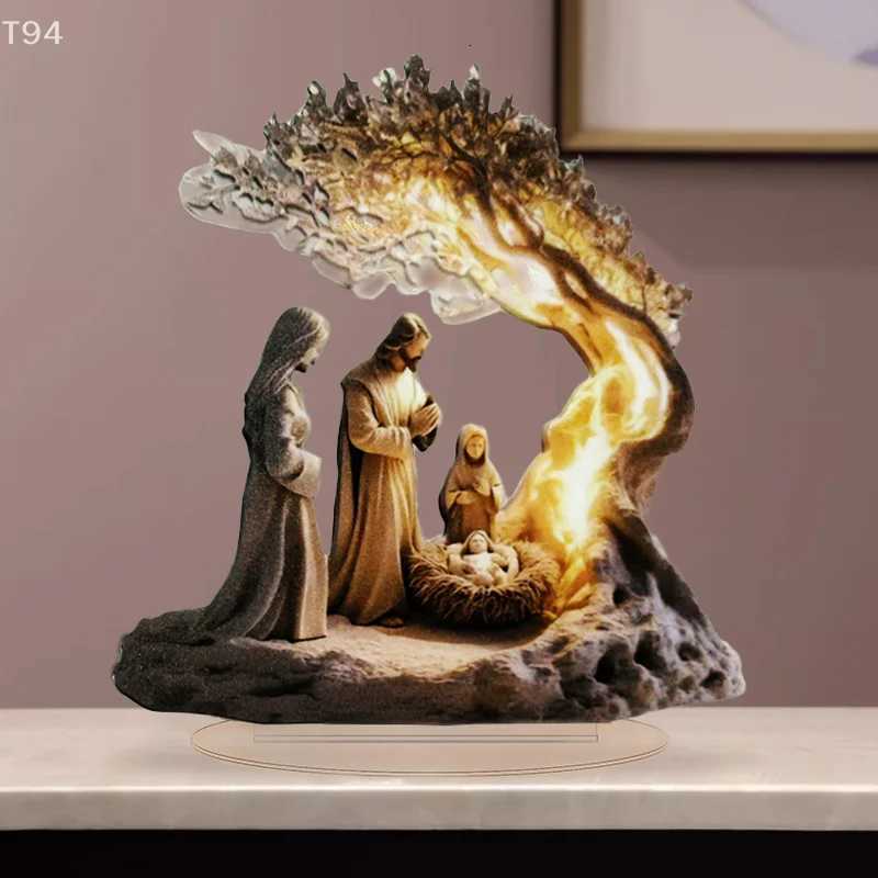 3D Stereoscopic Easter Nativity Scene Figurine Tabletop Decor Nativity Figurines Set He Decoration H251129
