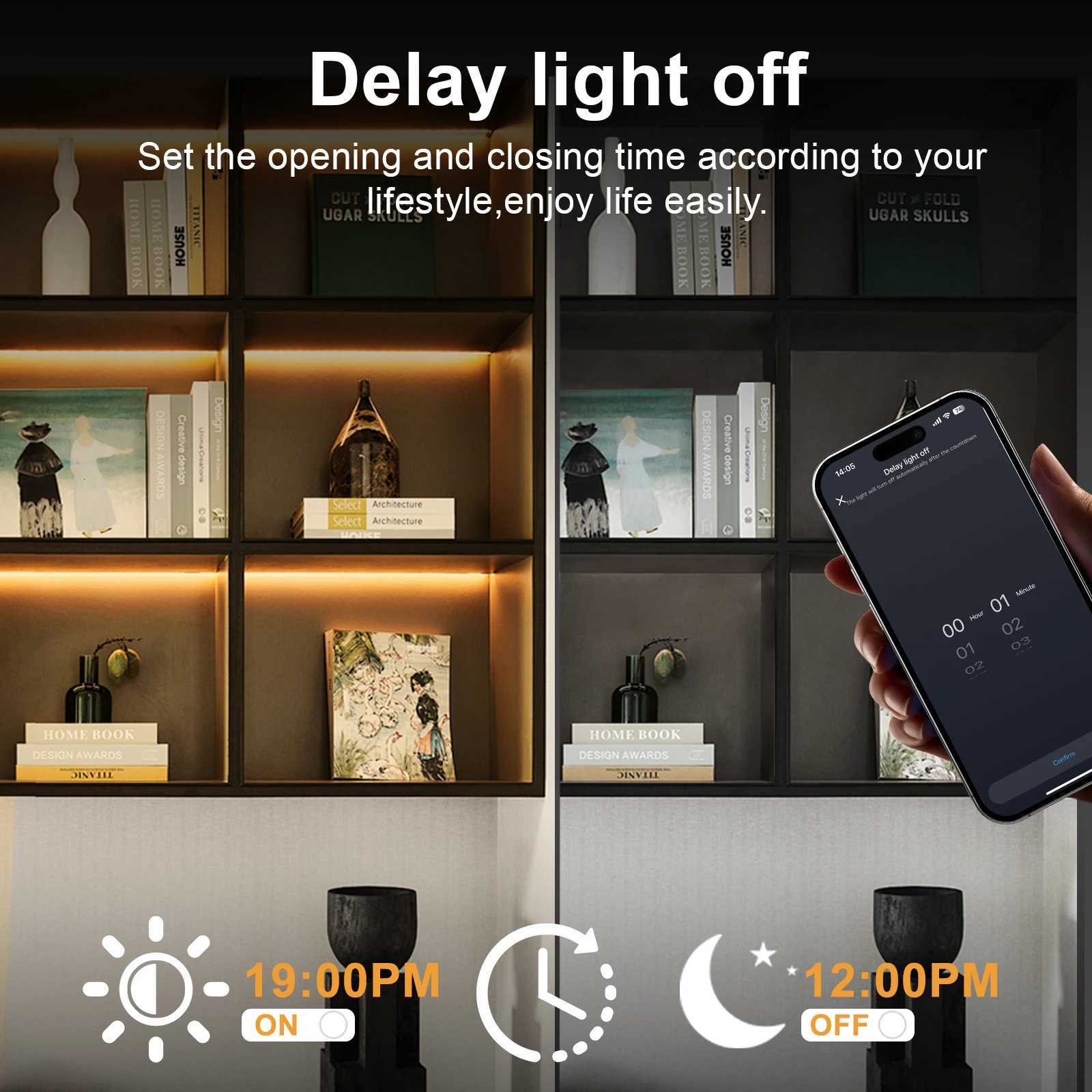 WiFi Tuya LED Cabinet Light Strip Kit Shelf Ribbon LED Light For Bookcase Collection Display Decor 480leds/m COB LED Strip Light M251129