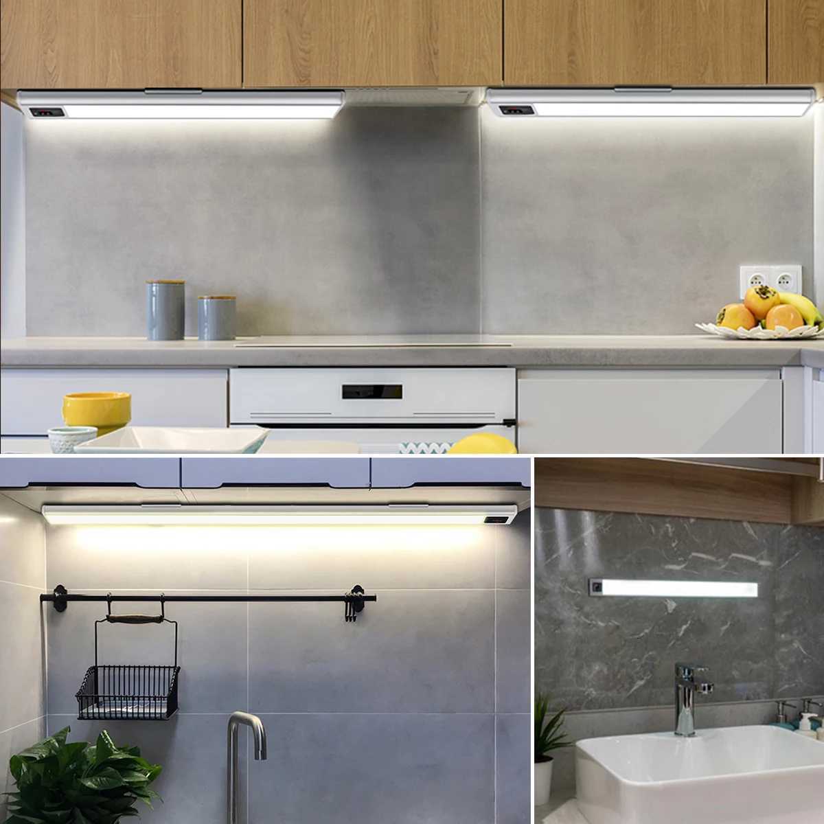 Wireless Rechargeable LED Hand Sweep Sensor Under Cabinet Light 20cm 40cm for Closet Kitchen Wardrobe Stairs Night Lamp Decor M251129