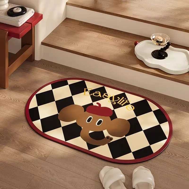 Diat d absorbent mat for bathro door slip-resistant and dirty easy-to-clean mat H251129